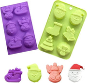 Forme di Natale in silicone - 2 pezzi di forma per torta di Natale, pudding e gelatina con disegni di Babbo Natale, Re dei Re e renne