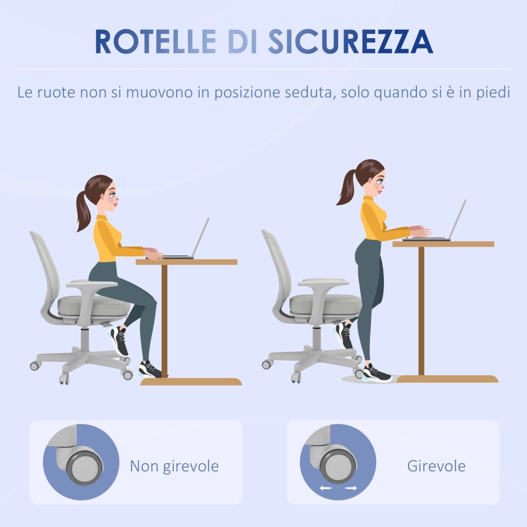 Sedia Ergonomica Reclinabile da Ufficio ¨C zephmum ¨C Grigia 55x48x82.5-94.5 cm