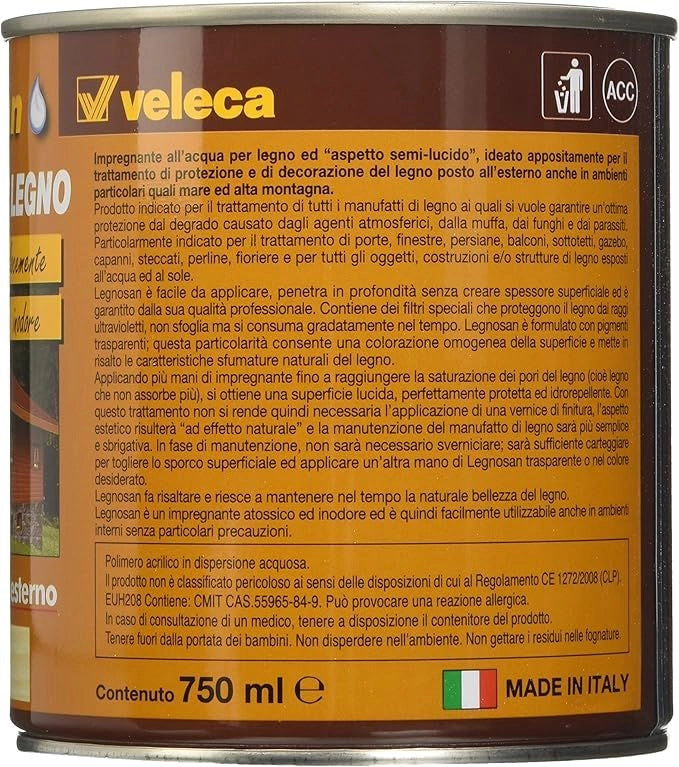 LEGNOSAN IMPREGNANTE TRASPARENTE ML750 DI VELECA