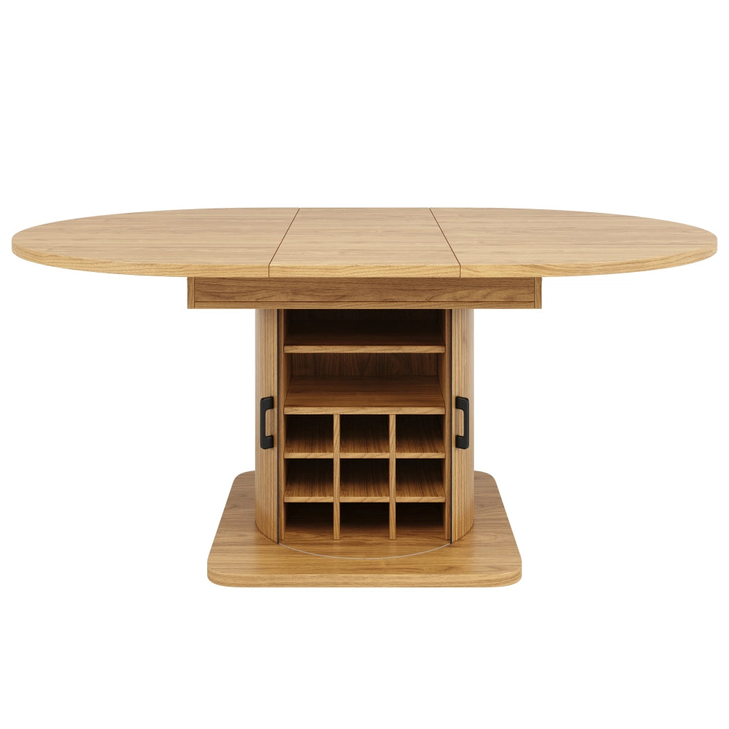 Tavolo da pranzo con piano estraibile e vano contenitore per cucina in MDF e metallo