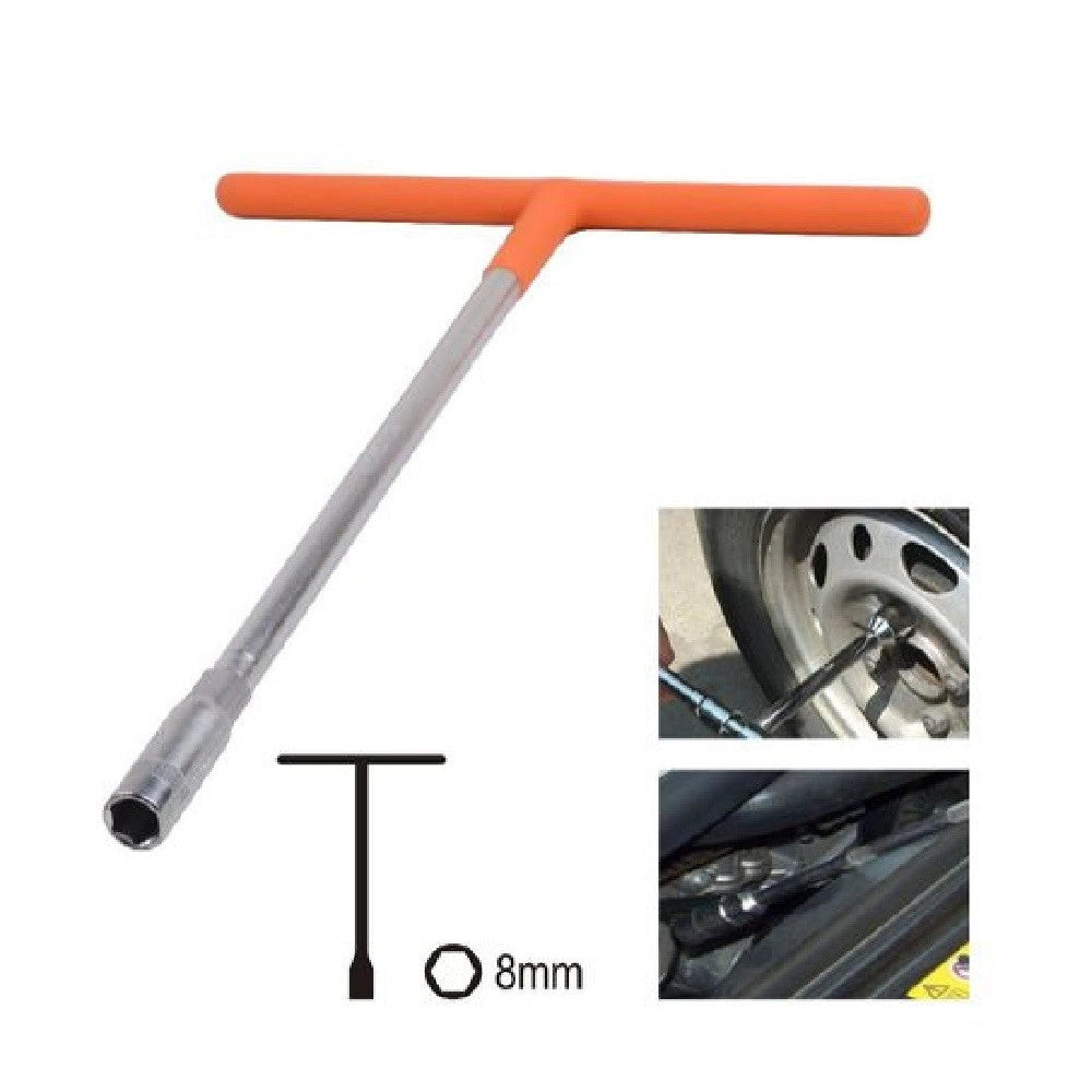 Trade Shop - Chiave Poligonale Impugnatura Tipo A T Da 8 Mm Con Bussola Esagonale Cr-v 91604 -