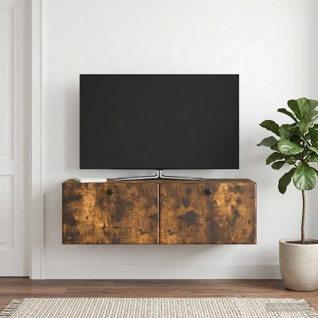 Mobile Porta TV da Muro 98 x 31 x 30 cm Rovere Fumo 899240
