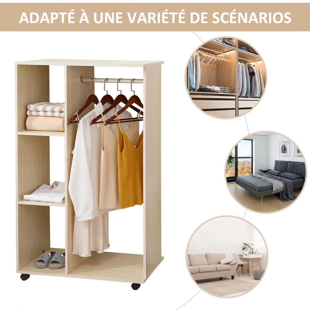 Armadio guardaroba ¨C zephmum ¨C colore quercia chiaro 80x200x60
