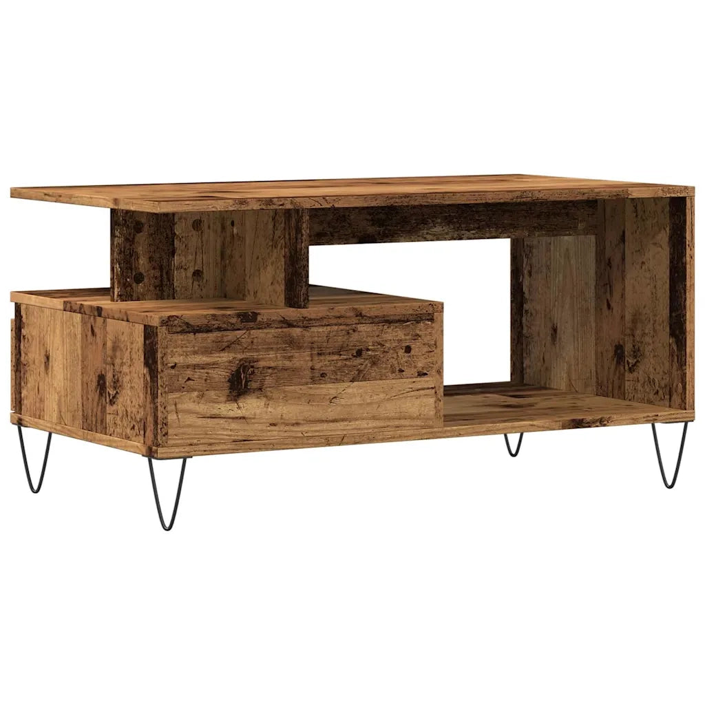 Tavolino da Salotto-Tavolino da soggiorno-Tavolo Legno Antico 90x49x45 cm Legno Multistrato 818819