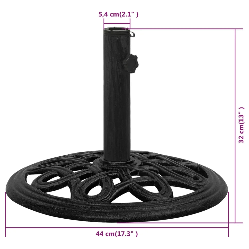 Base per ombrellone-Supporto per ombrellone Nera 44x44x32 cm in Ghisa