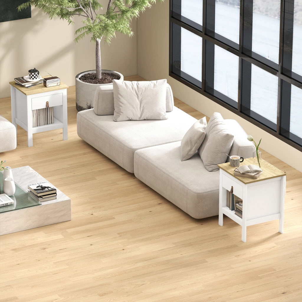 Comodino con cassetto e vano aperto ¨C zephmum ¨C bianco 45x40x55 cm