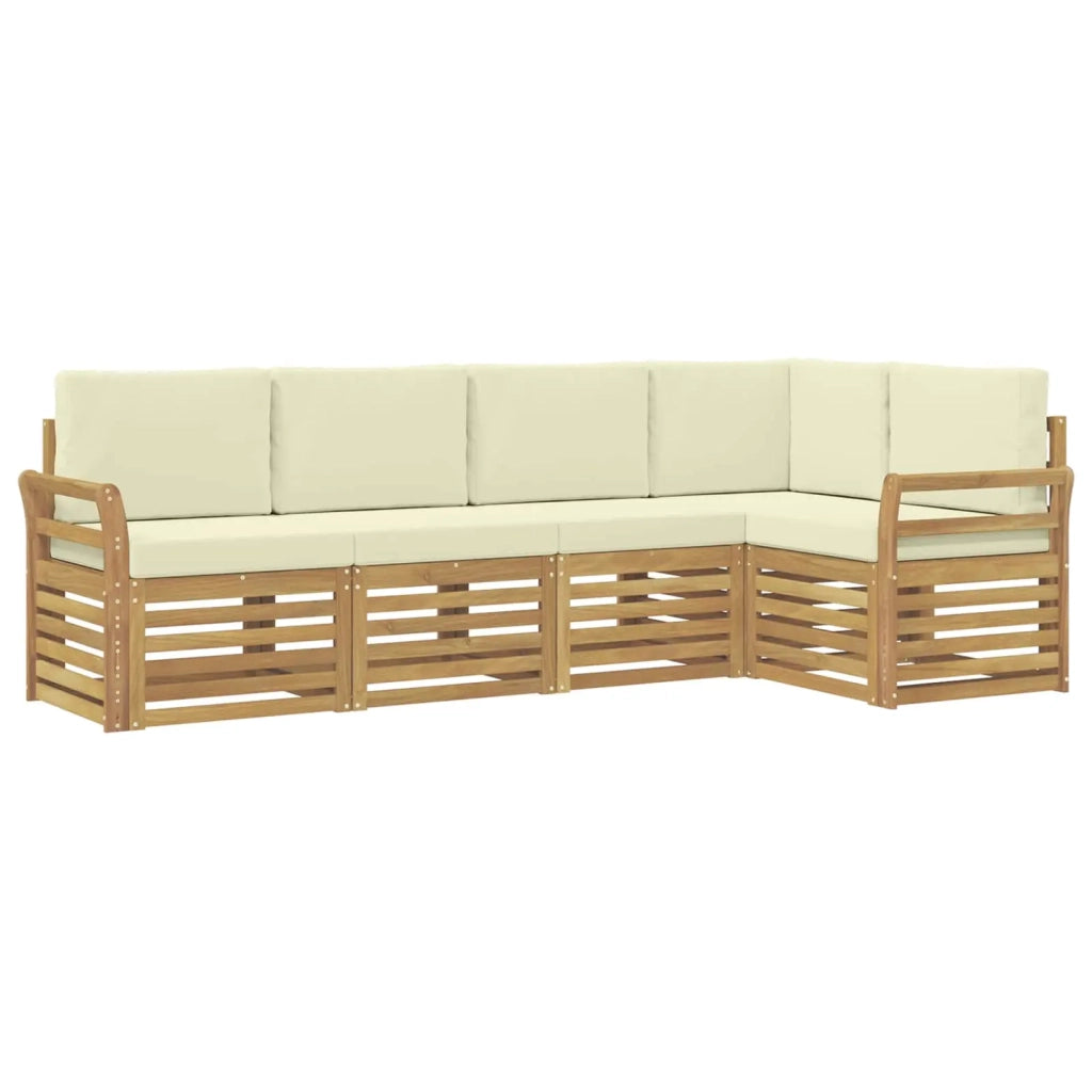 Set di divani da esterno 5 pcs Bianco e Crema 3391835