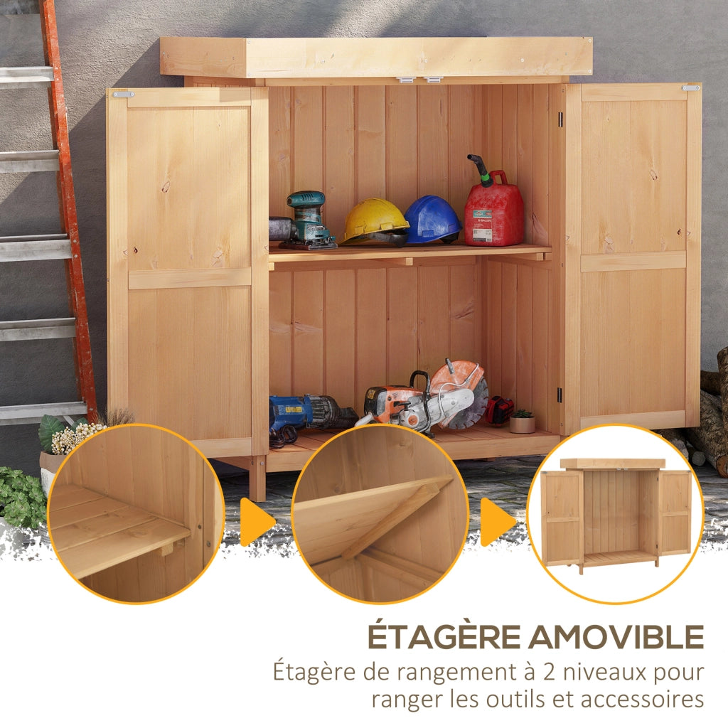 Armadio da Giardino ¨C zephmum ¨C Legno Massello di Pino 74x43x88 cm