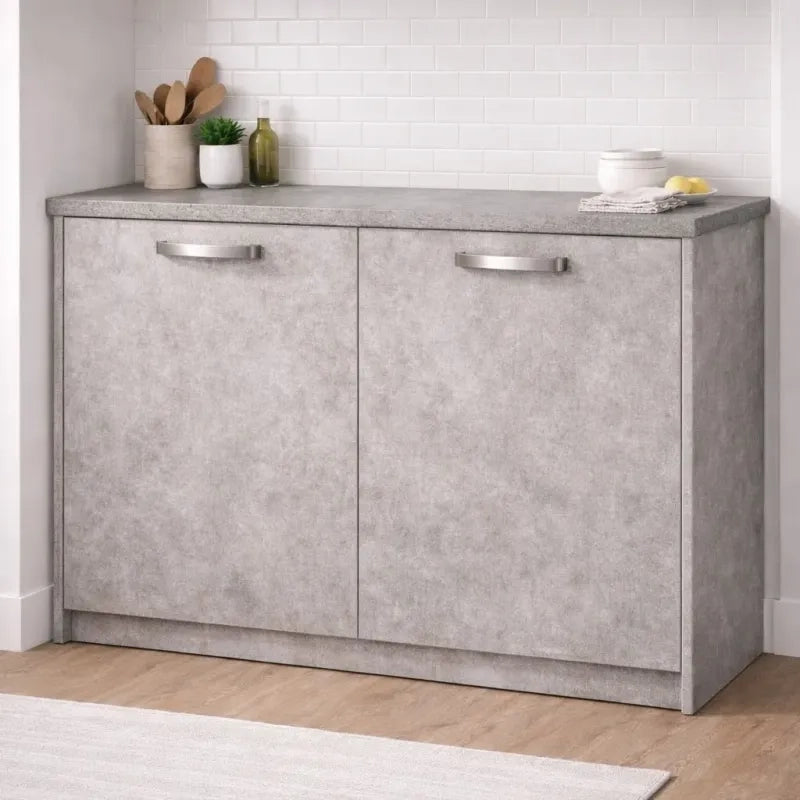 Anta per mobili in Legno nobilitato Compresa di Maniglia 90x45 Cemento