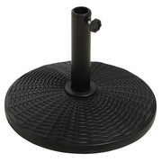Base per Ombrellone Rotonda da 12,5kg Ø44,5 cm per Pali da Ø3,8 e Ø4,8 cm in HDPE Cemento e Acciaio Nero