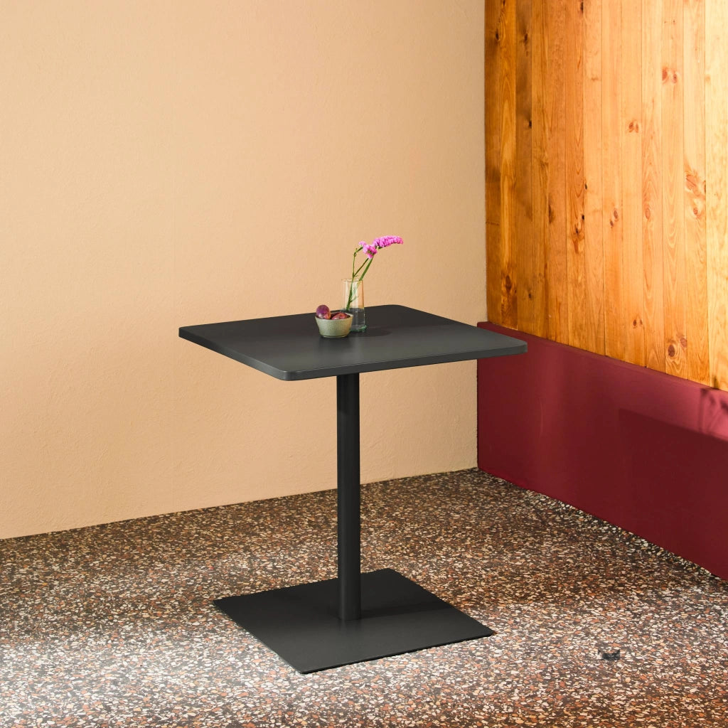 Tavolo da giardino bistrot quadrato in acciaio, 70cm, antracite