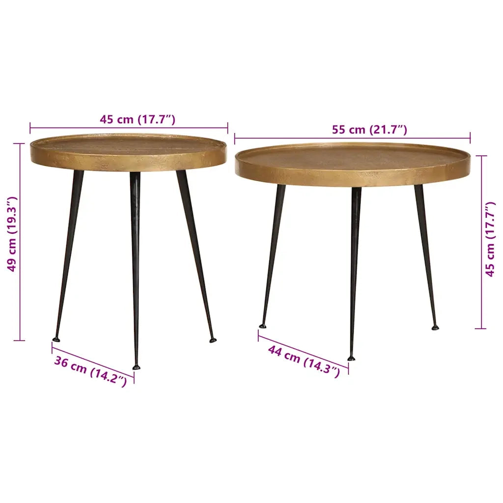 vidaXL Tavolini da Salotto 2 pz Oro in Legno Multistrato