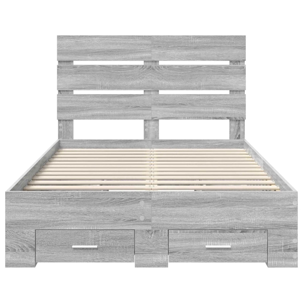 Struttura del letto con cassetto Grigio Sonoma 120 x 190 cm