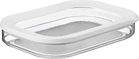 Contenitore di conservazione per carni Modula - contenitore per carni con coperchio - adatto per il contenimento di prodotti di carne - contenitore per conservazione del carni freddo per frigorifero - 550 ml - bianco