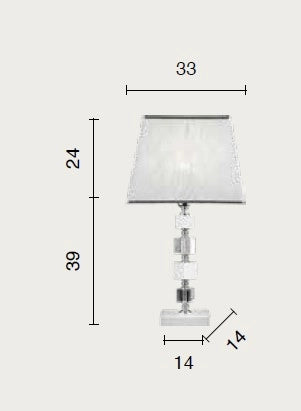 LUME/G LIVIA LUME 1 LUCE FUME'- TRASPARENTE E CROMO ATTACCO E27 CON PARALUME L.33CM