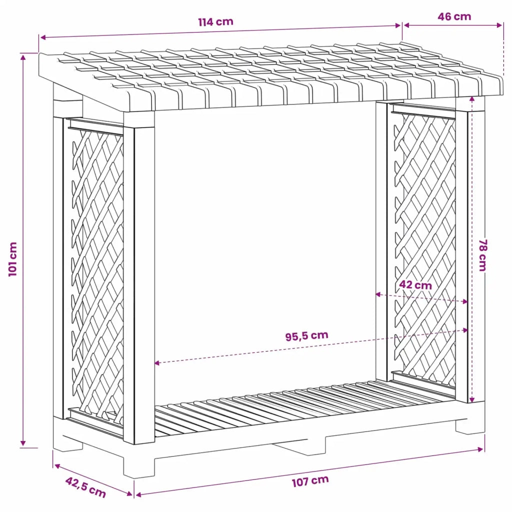 Portalegna Antracite 114 x 46 x 101 cm PP CFW7963685