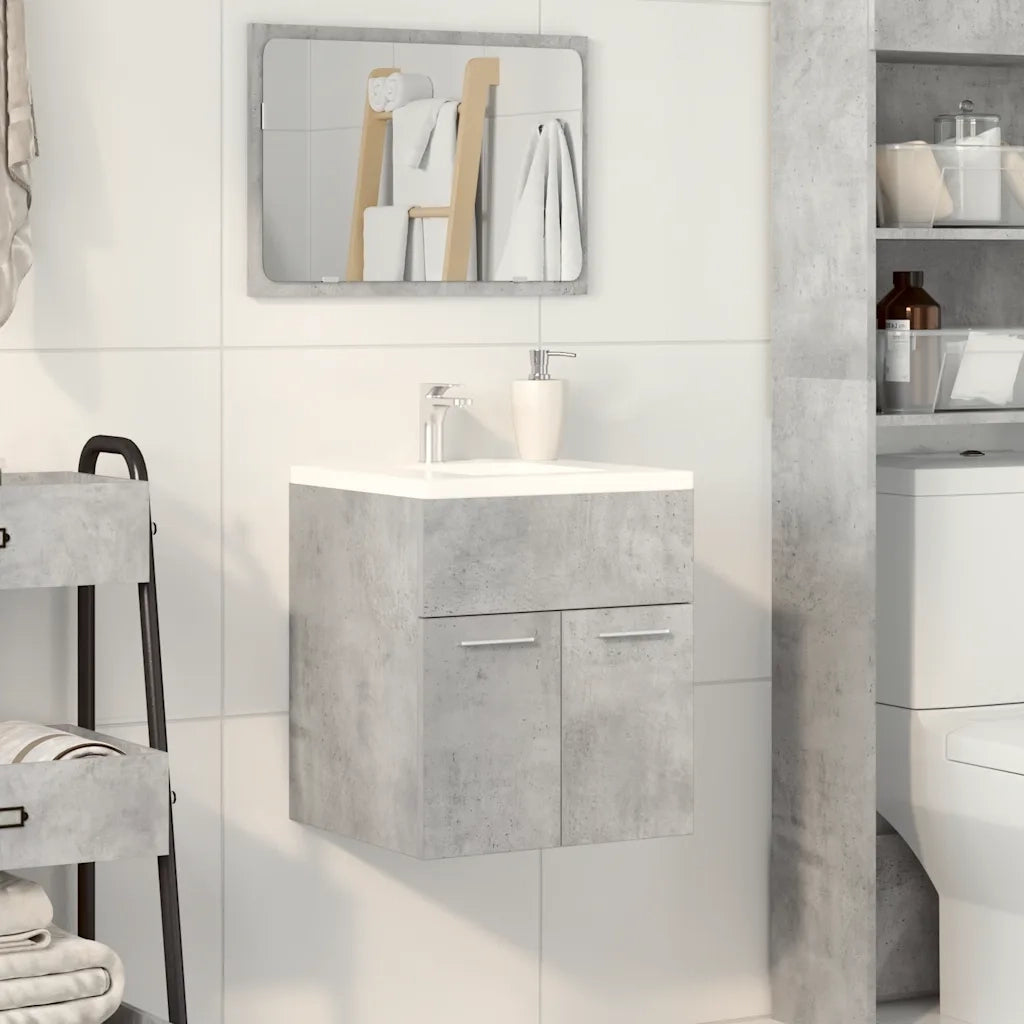 Mobile Lavabo | Armadio Lavabo Bagno Grigio Cemento 41x38,5x46 cm in Truciolato