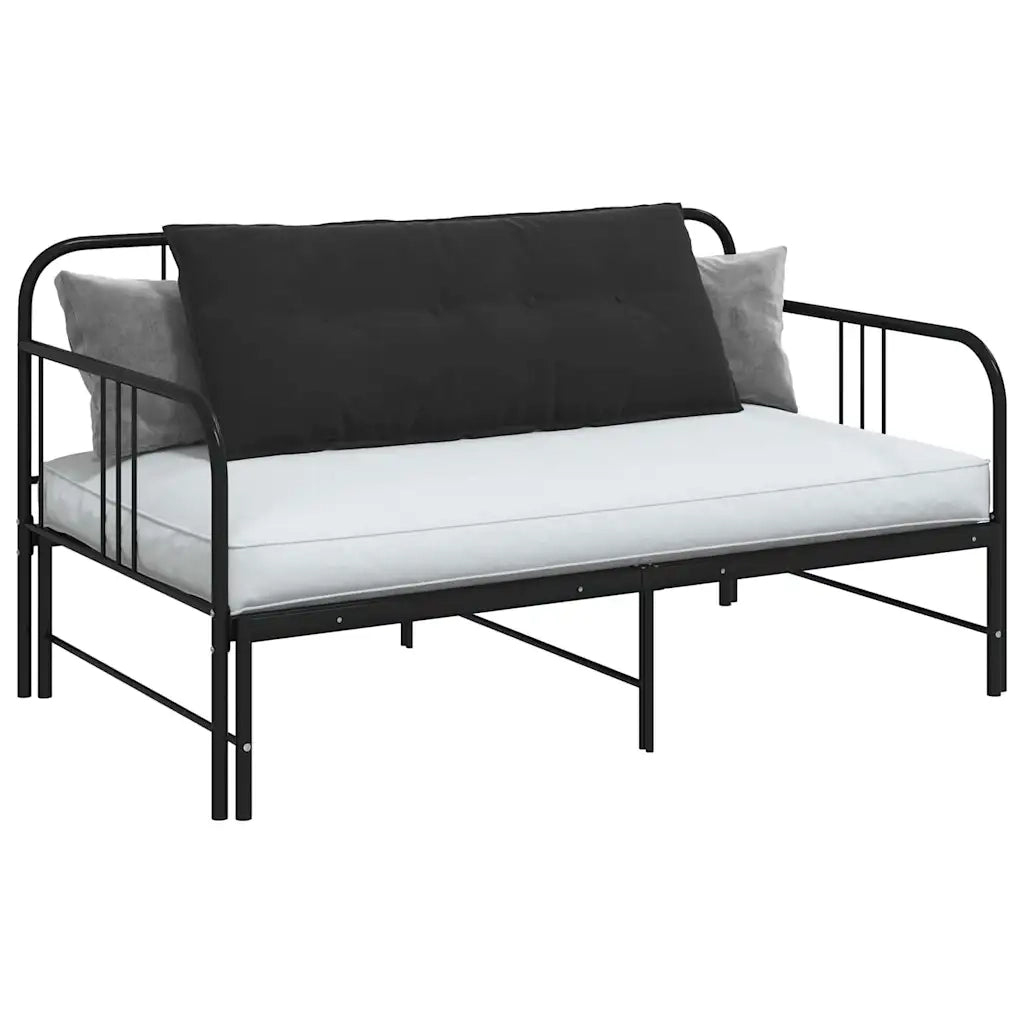 Cuscino per Schiena Nero 120 x 50 cm Tessuto in Cords 42014810