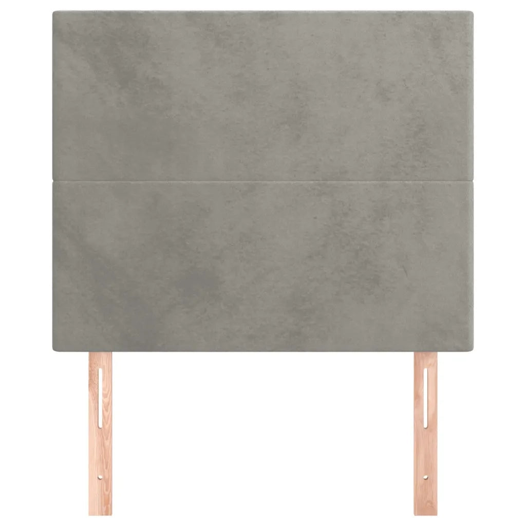 Testiera-Testata Decorativa Grigio Chiaro 90x5x118/128 cm Velluto 304556