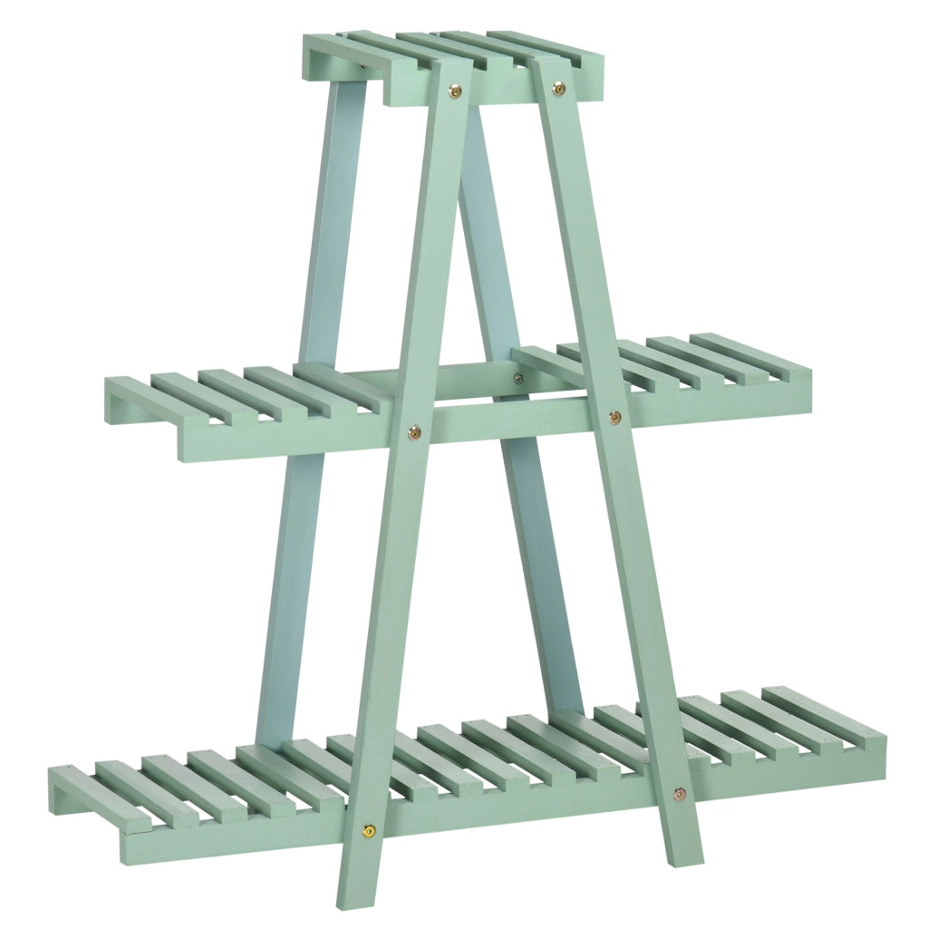 Scaffale 3 Livelli per Piante ¨C zephmum ¨C Verde 76x26x76 cm