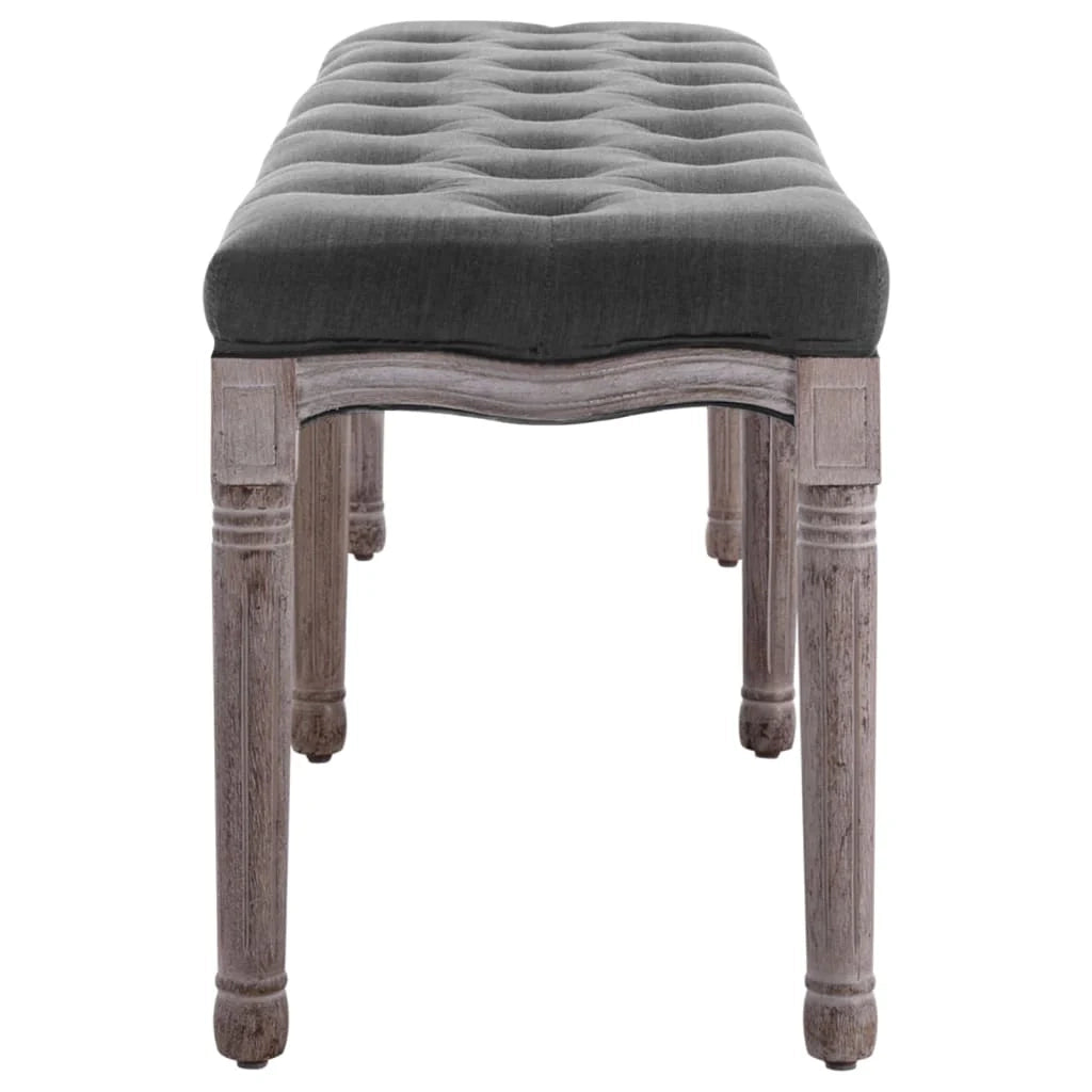 Panca in lino legno massello 150 x 40 x 48 cm grigio scuro 02_0010763