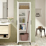 Niala, Armadio Multiuso 1 Anta 4 Ripiani, 50x165h cm Bianco