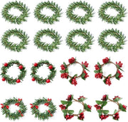 Servizi da tavola in metallo rustico da 16 pezzi con decorazione a forma di holly berry - servizi per tovaglie - servizi per tovaglie con motivi rustici - manufatti artigianali - servizi da tavola per occasioni speciali
