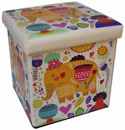 Biscottini Pouf contenitore richiudibile in ecopelle Praticissimo 32x32x32 realizzato