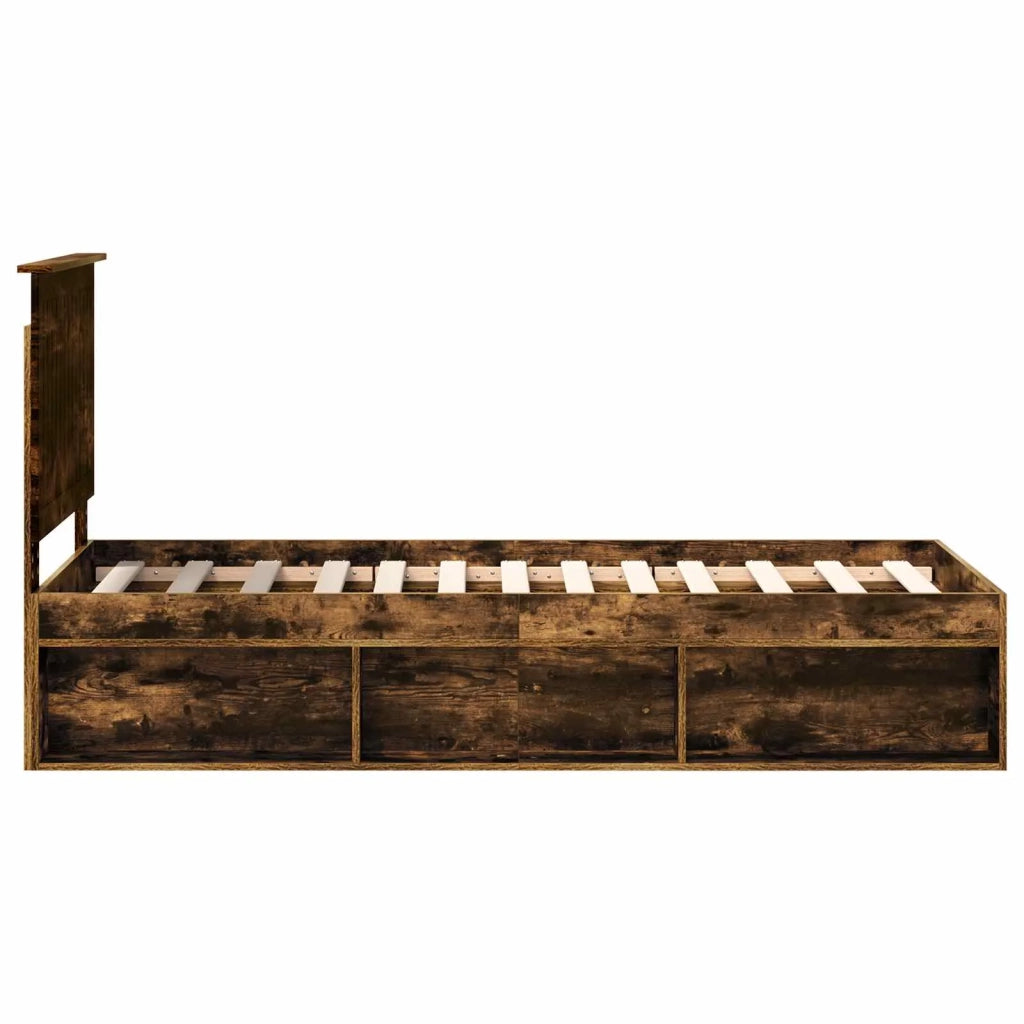 Struttura del letto Rovere fumé 75 x 190 cm Pino massello 3411077