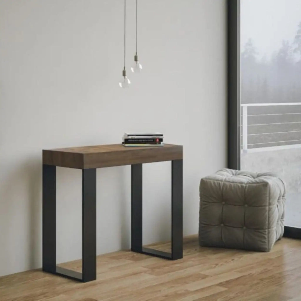 Consolle allungabile 90x40/196 cm Tecno Small noce gambe antracite