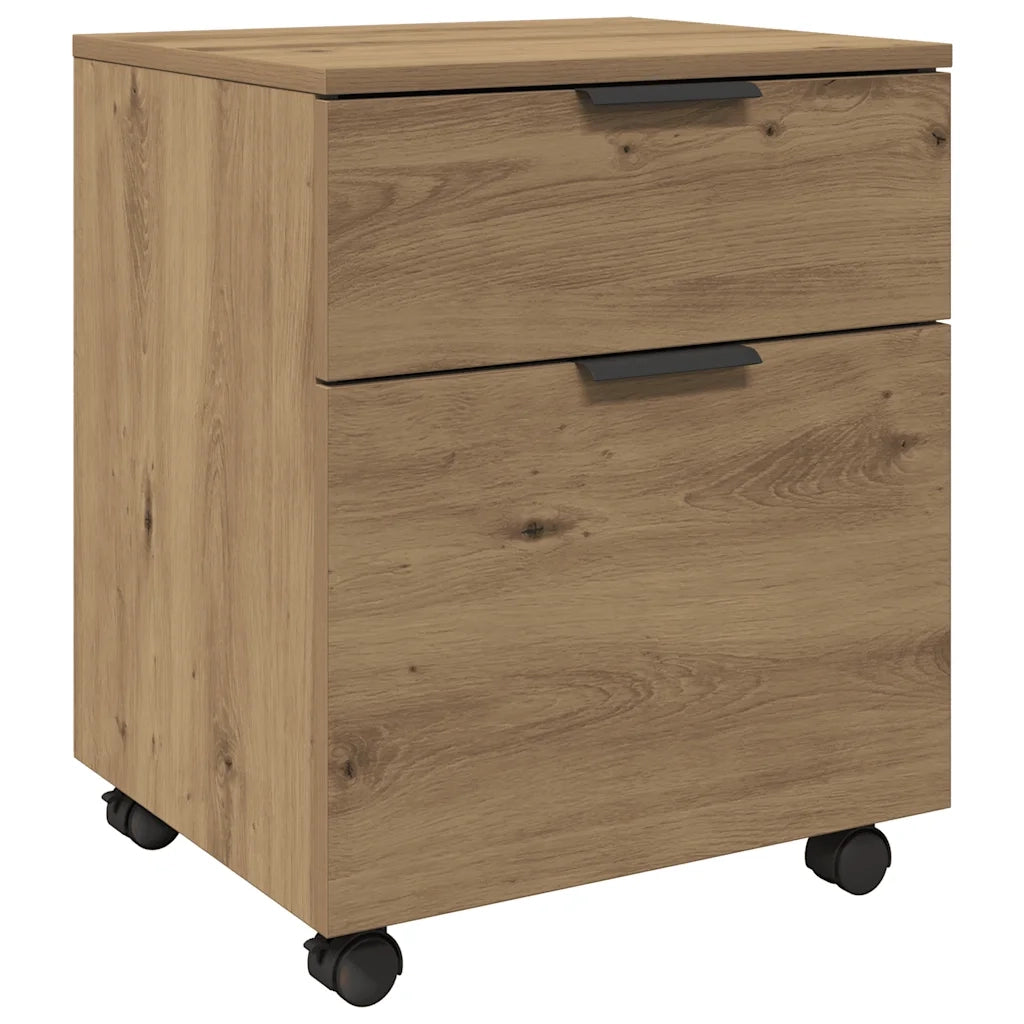 vidaXL Schedario con Ruote Rovere 45x38x54 cm Legno Multistrato