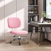 Sedia da ufficio 48 x 53 x 90 cm rosa – altezza regolabile, senza braccioli