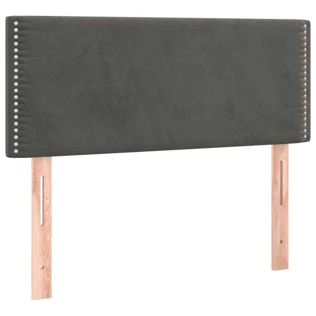 Giroletto a Molle con Materasso Grigio Scuro 90x190 cm Velluto