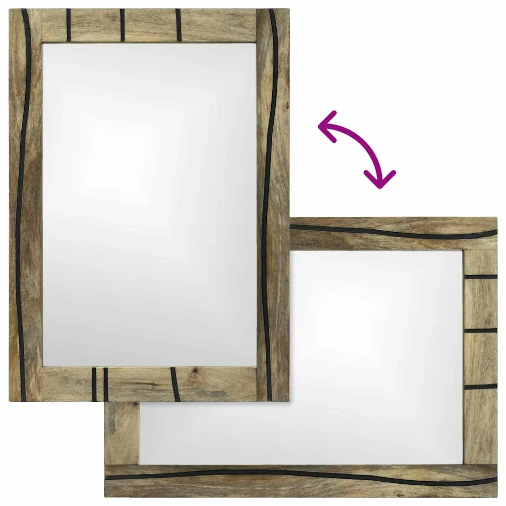 Specchio da bagno-Specchio decorativo Marrone 70 x 50 x 2,5 cm 263330