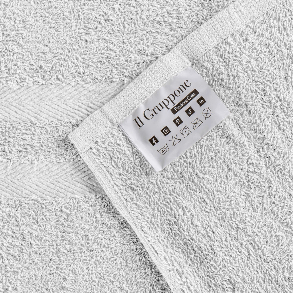 Set Asciugamani Bagno 6 Pezzi in Spugna di Cotone 400 g/m², 2 Teli 70x140 cm, 2 Asciugamani 50x90 cm e 2 Ospiti 30x50 cm, Morbidi e Assorbenti Bianco