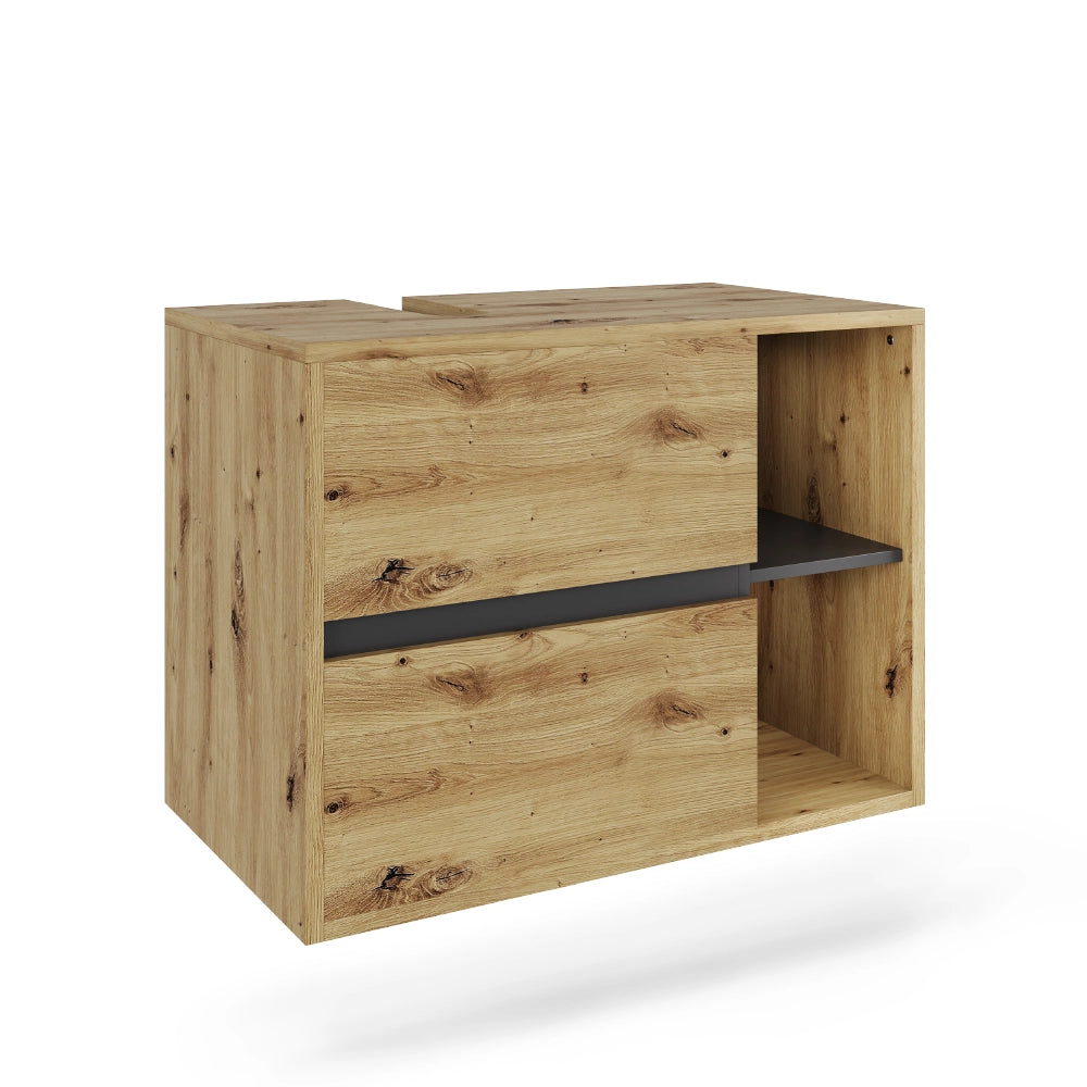 Vicco Mobile sottolavabo per bagno Artigiano/grigio 80 x 60 cm con 2 cassetti
