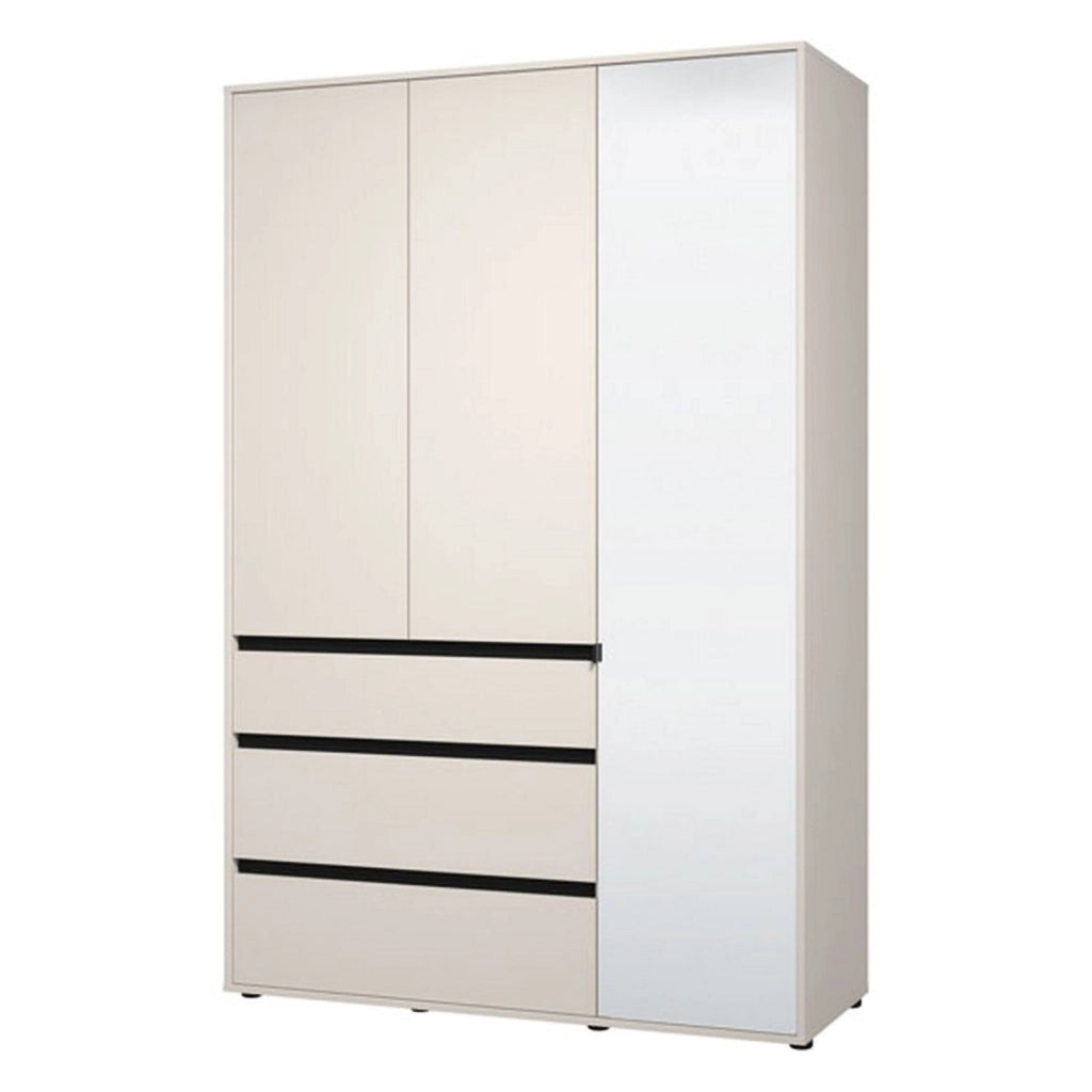 Armadio Camera da Letto Ilbonoo, Guardaroba 3 Ante 4 Ripiani, 138x55 cm Bianco