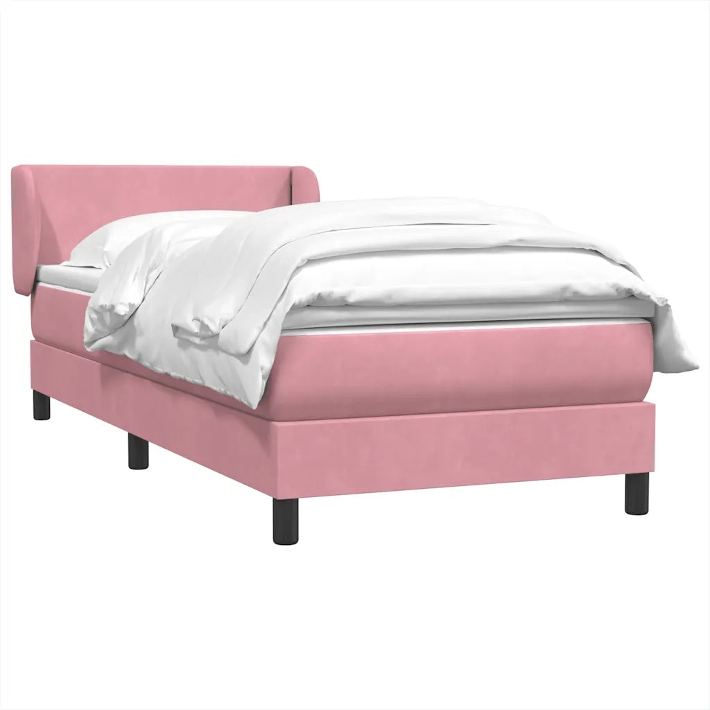 Giroletto a Molle con Materasso Rosa 90x210 cm Velluto
