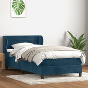 vidaXL Giroletto a Molle con Materasso Blu Scuro 80x210 cm Velluto