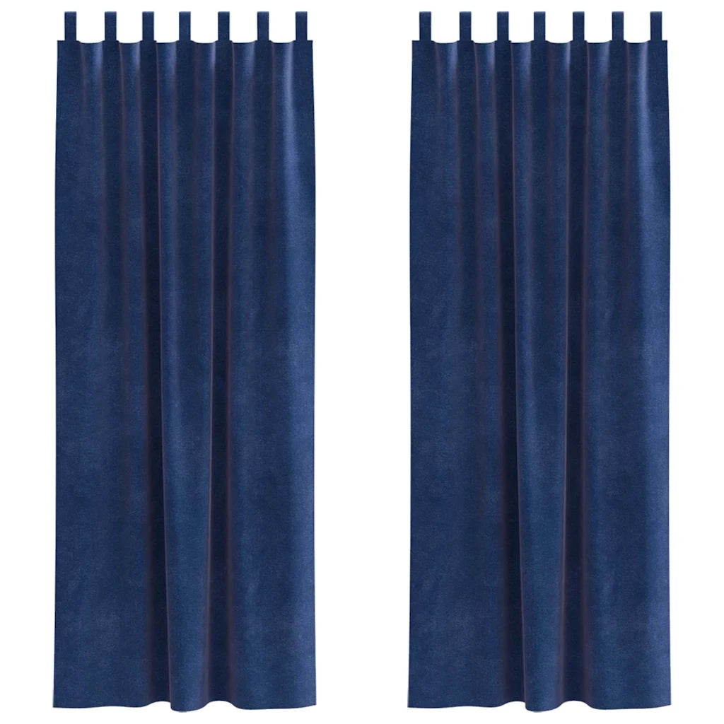 Tende oscuranti 2 pcs Blu Scuro 140 x 260 cm Velluto 4107207