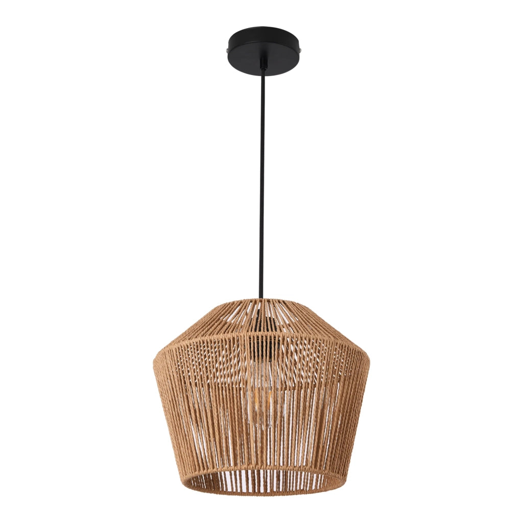 Lampadario a sospensione 158 x 33 cm nero e beige 03_0007593