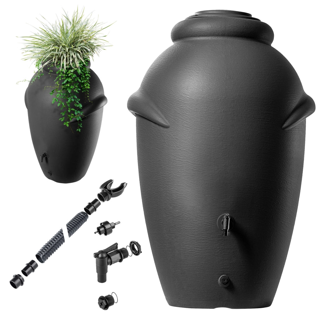 Serbatoio per acqua piovana KADAX da 360 litri, contenitore per acqua con rubinetto e grande recipiente.