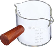 Caffè espresso in vaso - misuratore di caffè - doppio getto - manico in legno