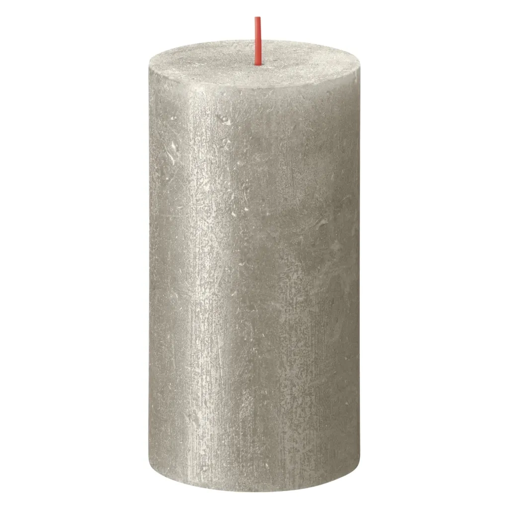 Bolsius Candele Pilastro Rustiche Shimmer 4 pz 130x68 mm Champagne 440886