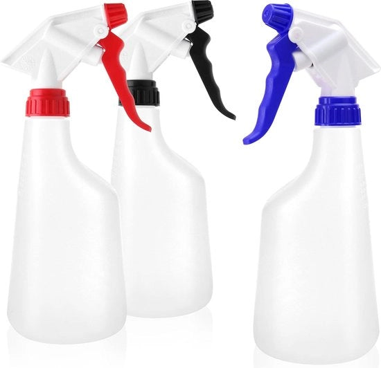3 confezioni di bottiglie spray, atomizzatore per oli minerali, acidi diluiti, solventi, fertilizzanti per piante, 600 ml bottiglia spray con beccuccio regolabile