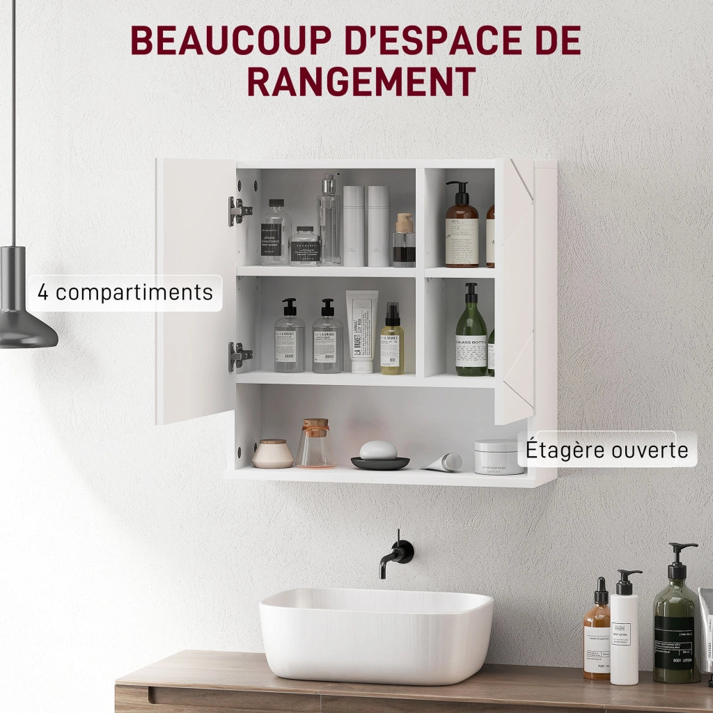Armadio a muro con specchio ¨C zephmum ¨C bianco 55x17x55 cm
