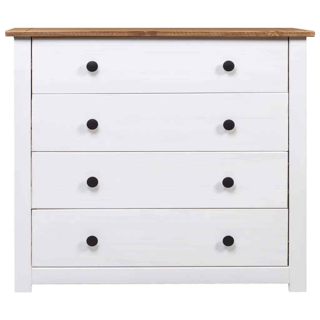 Armadietto Bianco 80x40x73 cm in Legno di Pino Modello Panama CFW1810766