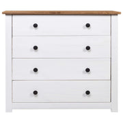 Armadietto Bianco 80x40x73 cm in Legno di Pino Modello Panama CFW1810766