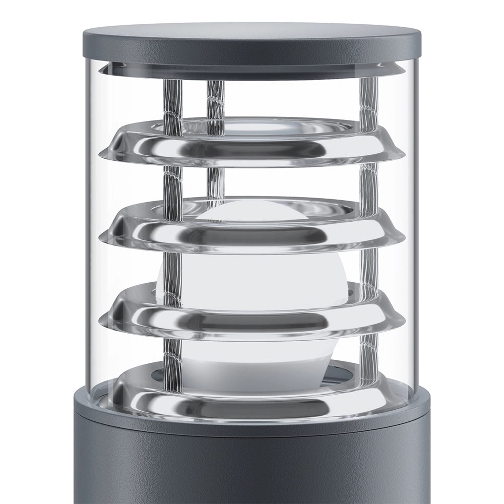 Lampione Per Esterno Moderno Alluminio Grigio 1 Luce E27 60W Ip54