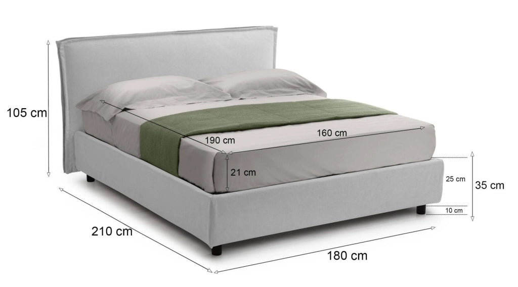 Letto Matrimoniale Bruzolo, Letto Matrimoniale Materasso Incluso Made in Italy, Bianco